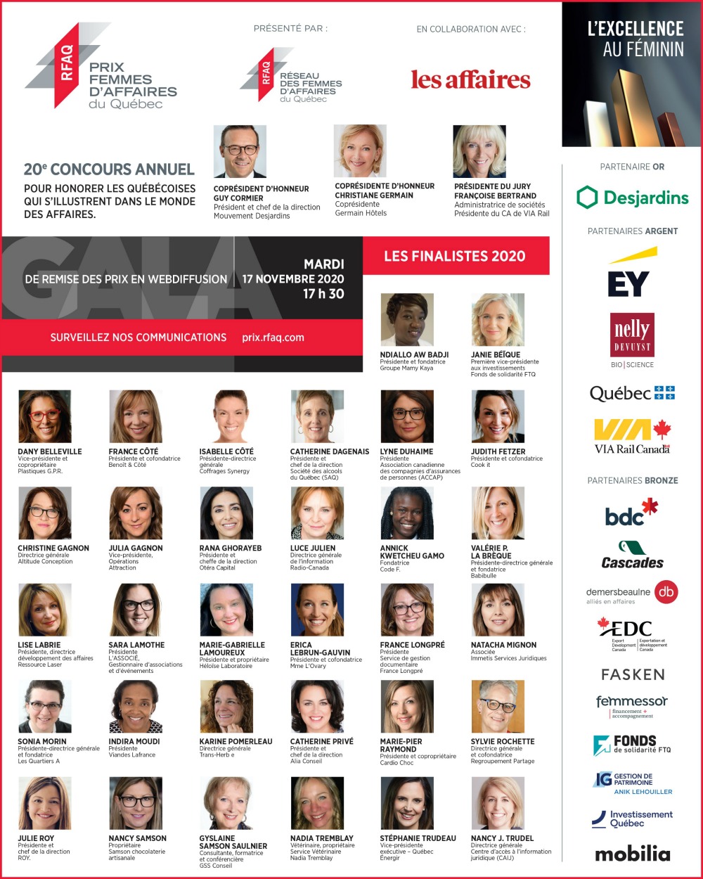 Finalistes 2020 du Prix Femmes daffaires du Québec