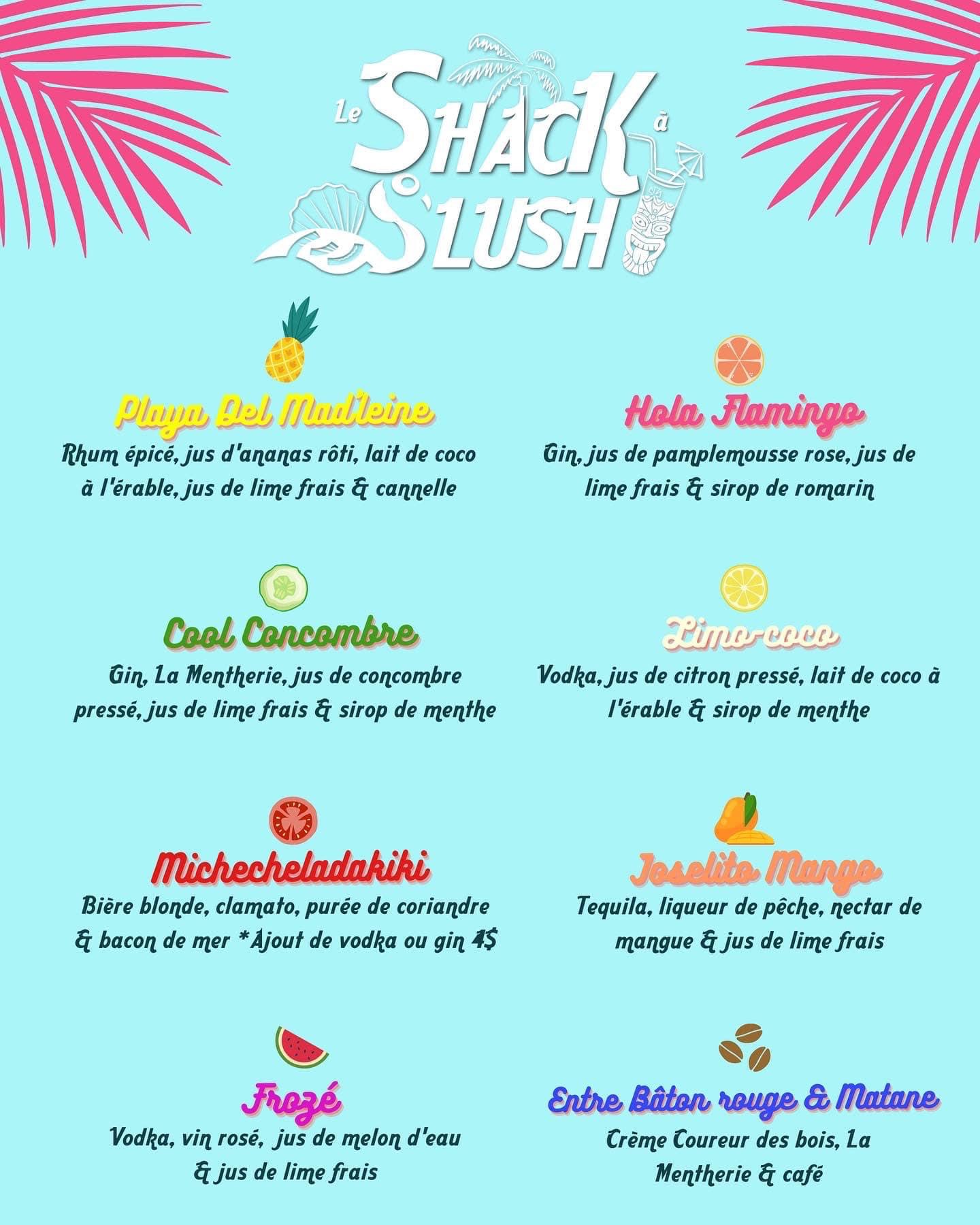 MENU COCKTAILS