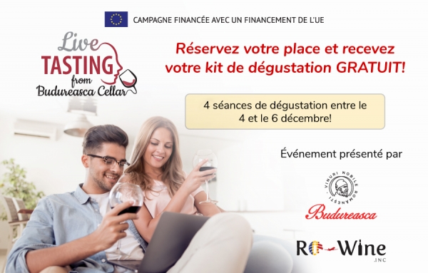 Budureasca et Ro Wine Inc vous invitent à une dégustation de vins en ligne