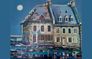 La Maison des vins de Québec, toile réalisée par Reynald Bourdeau, artiste peintre