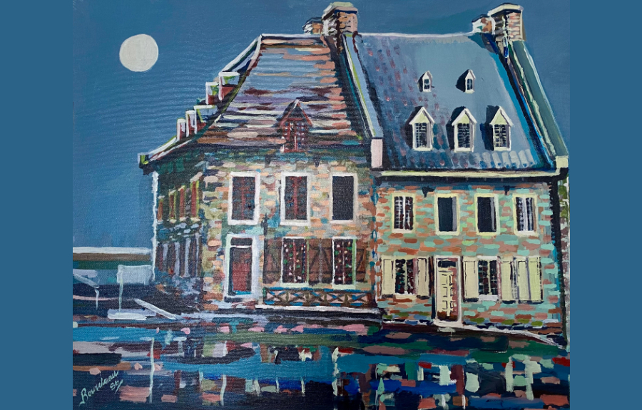 La Maison des vins de Québec, toile réalisée par Reynald Bourdeau, artiste peintre
