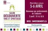 Salon Découverte vins et spiritueux, Centre-du-Québec - Parce que vins et spiritueux riment avec plaisir et passion