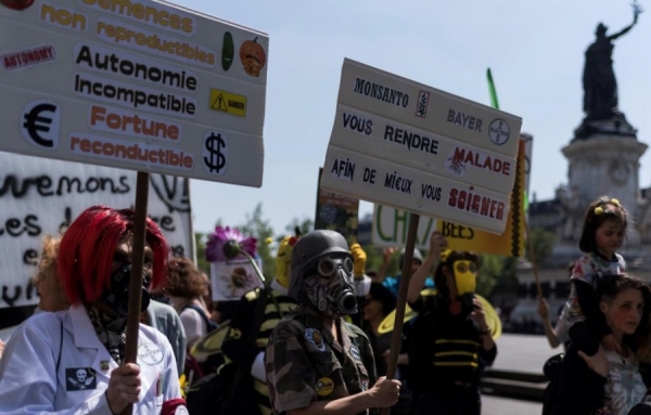 France - des centaines de personnes manifestent contre les OGM