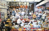 Affiches uniques du dessinateur Blachon sur la cuisine en folie à vendre