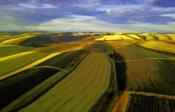 Coucher du soleil sur Spring Valley, pris d’un drone