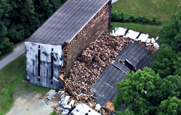 Effondrement &agrave; la distillerie Barton 1792: 9000 barils de bourbon au sol