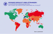 Voyage : la carte actualisée des pays verts, orange, rouges